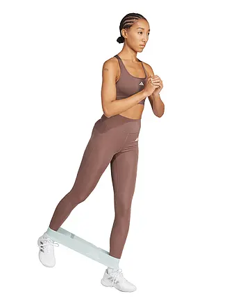 ADIDAS | Damen Fitnesstight Optime Essentials 3-Streifen 7/8 | braun